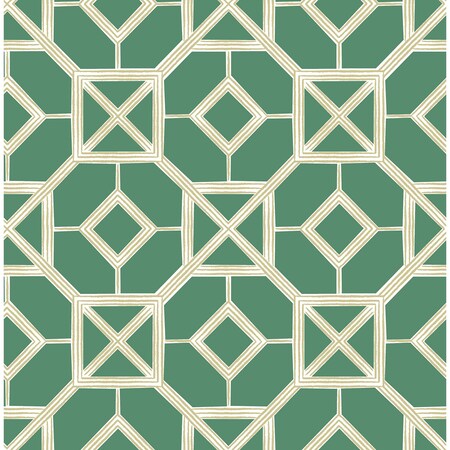 Manhattan Comfort McAllen Livia Green Trellis 33 ft L X 205 in W Wallpaper BR4014-26410